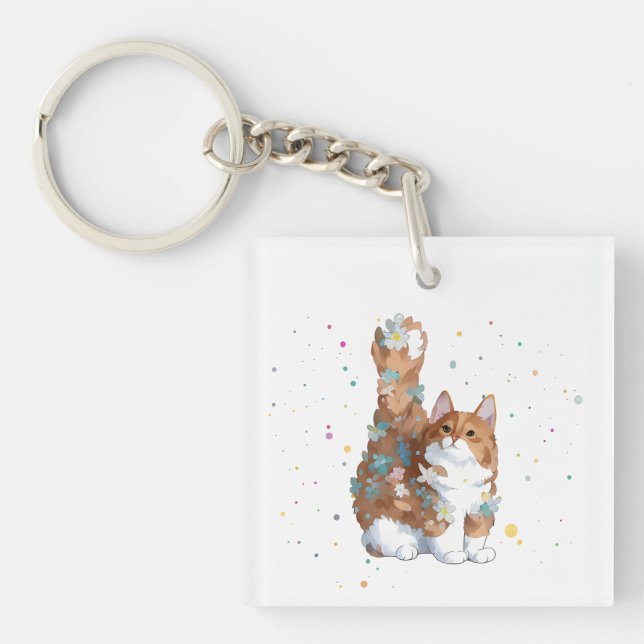 Niedliche Katze Tier Schlüsselanhänger (Vorderseite)