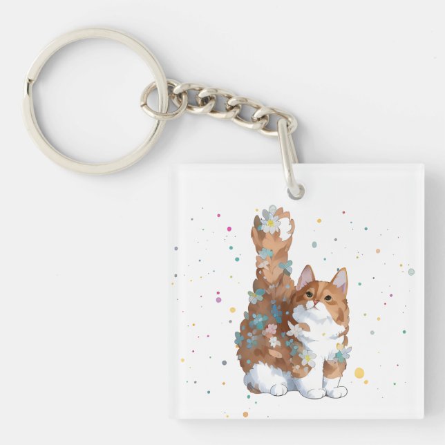 Niedliche Katze Tier Schlüsselanhänger (Vorderseite)