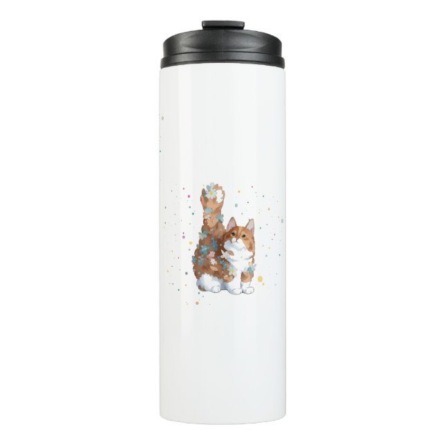Niedliche Katze Tier Thermosbecher (Vorderseite)