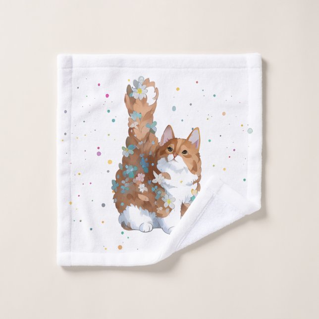 Niedliche Katze Tier Waschlappen (Waschlappen)
