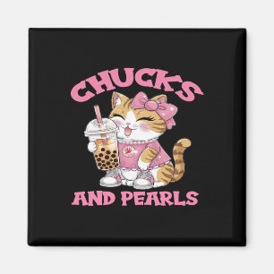 Niedliche Katze Trinken Bubble Tee Kätzchen Lover Magnet