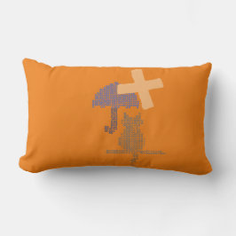 Niedliche Katze Umbrella Kinderzimmer Kids Monogra Lendenkissen