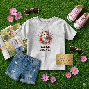 Niedliche Katze und Blumen / Katzenliebhaber Kleinkind T-shirt