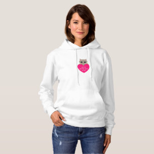 Niedliche Katze und Herz Hoodie