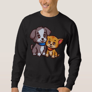 Niedliche Katze und Hunde für Tierliebhaber Sweatshirt