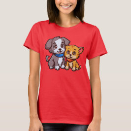 Niedliche Katze und Hunde für Tierliebhaber T-Shirt