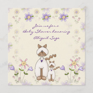 Niedliche Katze und Kittendusche Einladung ~ Mädch