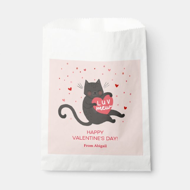 Niedliche Katze Valentine Geschenktütchen (Vorderseite)
