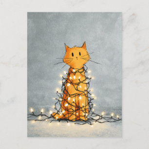 Niedliche Katze von WeihnachtsLICHTEN Weihnachten Postkarte