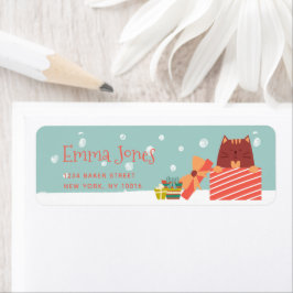 Niedliche Katze w Christmas Prestige Aqua Grün Wei