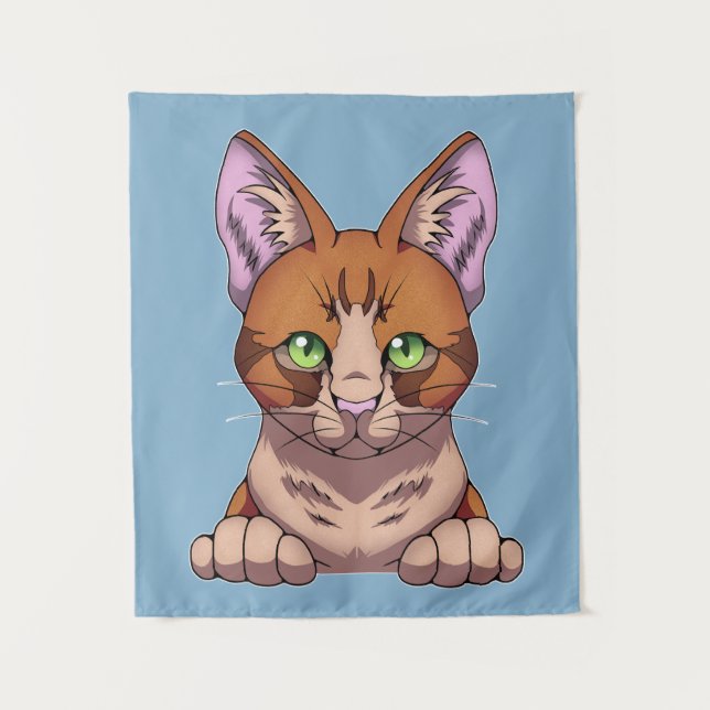 Niedliche Katze Wandteppich (Vorderseite)