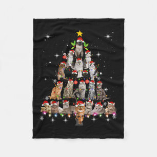 Niedliche Katze Weihnachten Dog Tree Funny Cat T-S Fleecedecke