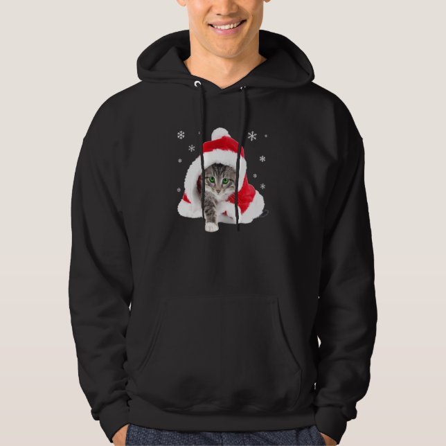 Niedliche Katze Weihnachten Weihnachten Weihnachts Hoodie (Vorderseite)