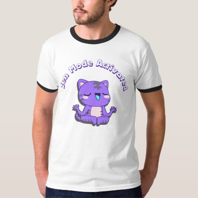 niedliche Katze, Zen-Modus, zen Katze T-Shirt (Vorderseite)