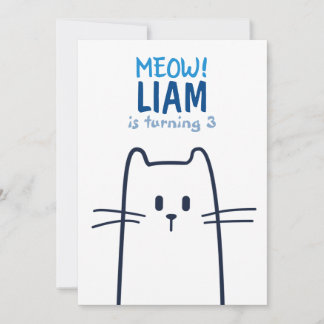 Niedliche Katze zum Geburtstag Einladung