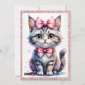 Niedliche Katze zum Geburtstag Einladung
