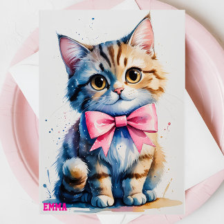 Niedliche Katze zum Geburtstag Einladung