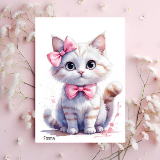 Niedliche Katze zum Geburtstag Einladung