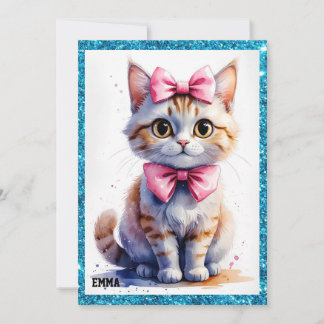 Niedliche Katze zum Geburtstag Einladung