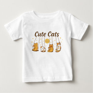 Niedliche Katzen auf Schwanzwurzeln Baby T-shirt