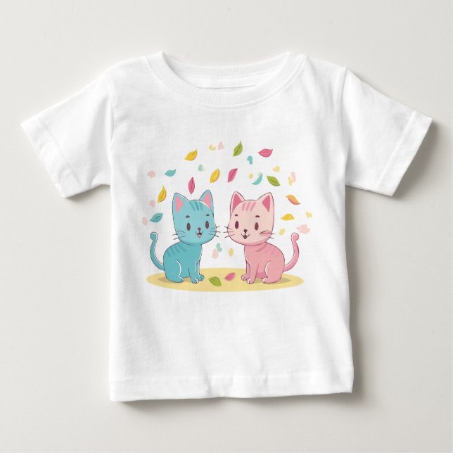 Niedliche Katzen Baby T-shirt (Vorderseite)