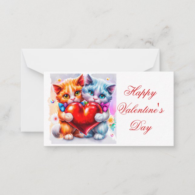Niedliche Katzen bei Lieben Mitteilungskarte (Vorderseite)