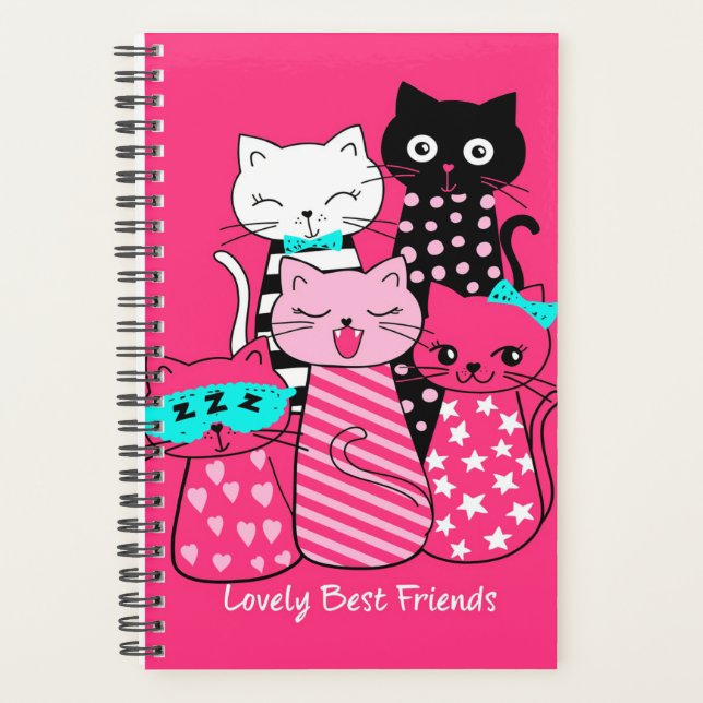 Niedliche Katzen Beste Freunde Geschenk Funny Kitt Planer (Vorderseite)