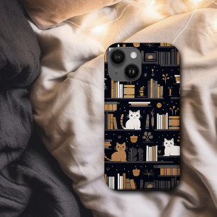 Niedliche Katzen Bücher braun Case-Mate iPhone Hülle