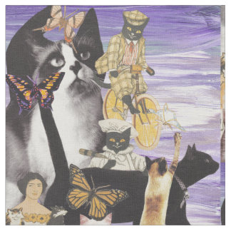 Niedliche Katzen-Collage 4 Stoff