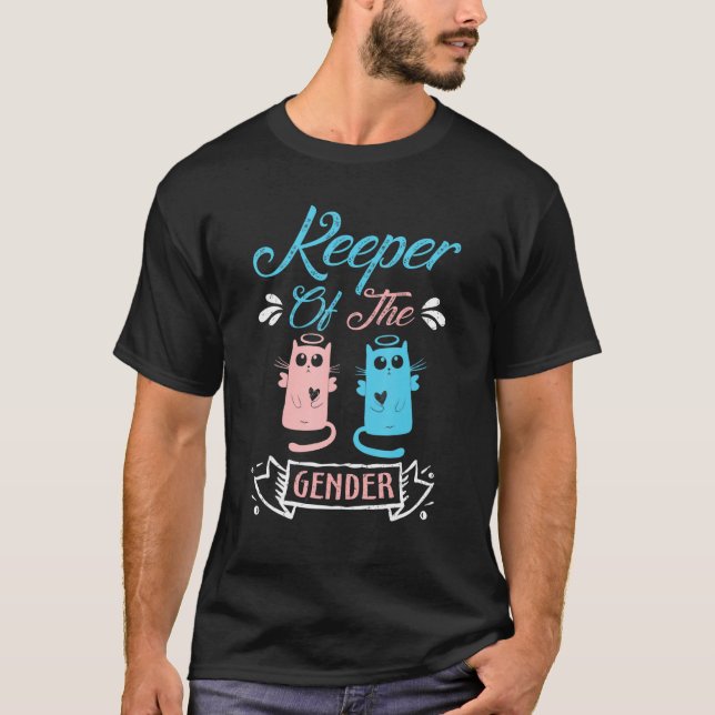 Niedliche Katzen des Geschlechts in blau und rosa  T-Shirt (Vorderseite)