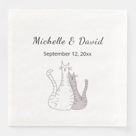 Niedliche Katzen, die eine einfache Hochzeit Gezei Serviette