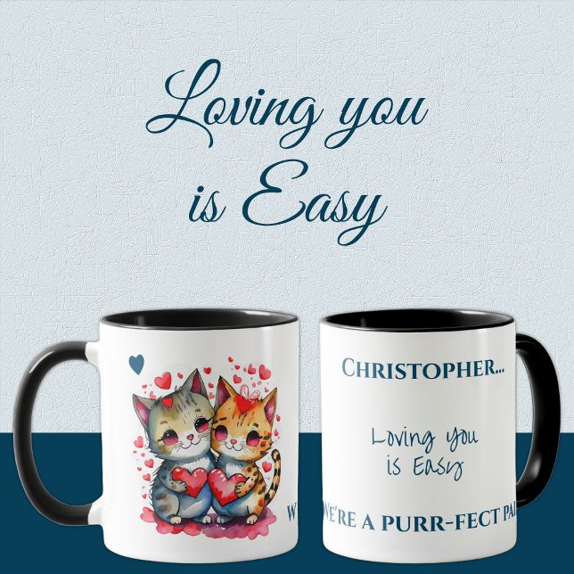 Niedliche Katzen, die einen personalisierten Namen Tasse (Von Creator hochgeladen)