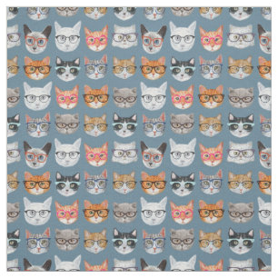Niedliche Katzen, die Glas-Muster tragen Stoff