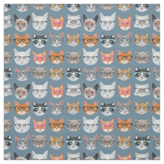 Niedliche Katzen, die Glas-Muster tragen Stoff