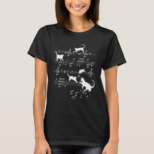 Niedliche Katzen, die mit Musiknoten spielen T-Shirt