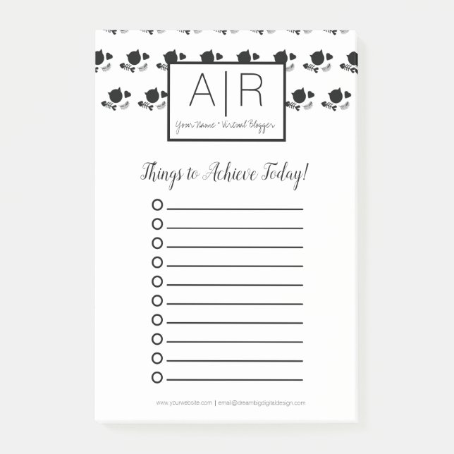 Niedliche Katzen einfarbig Schwarz und Weiß Post-it Klebezettel (Vorderseite)