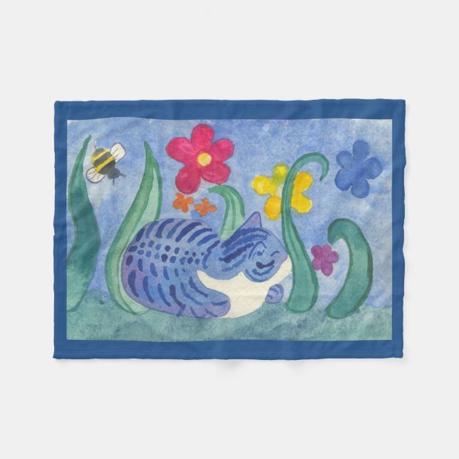 Niedliche Katzen-Entwurfs-Fleece-Decke Fleecedecke (Vorderseite (Horizontal))