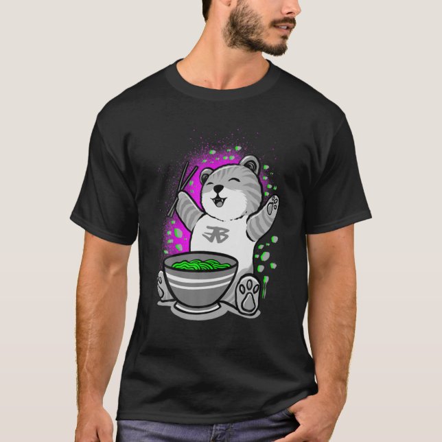 Niedliche Katzen essen Ramen ~ Kawaii Ramen Katzen T-Shirt (Vorderseite)