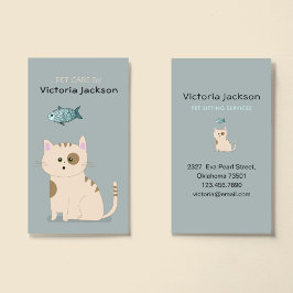 Niedliche Katzen Fisch-Haustiere Sitting Services Visitenkarte