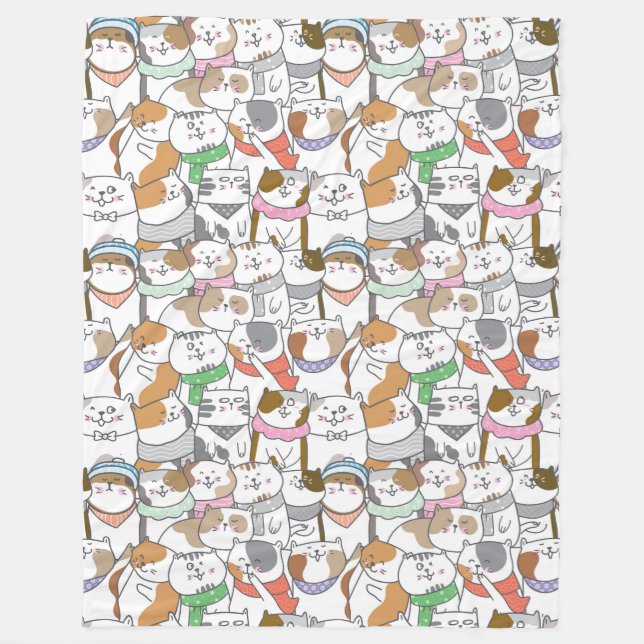 Niedliche Katzen Fleece Blanket (Vorderseite)