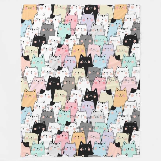Niedliche Katzen Fleece Blanket (Vorderseite)