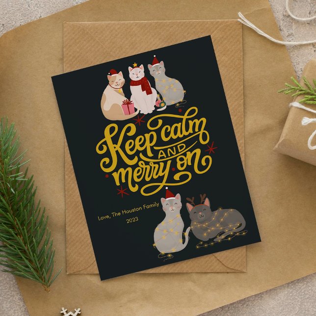 Niedliche Katzen froh über Weihnachten Urlaub Kart (Von Creator hochgeladen)
