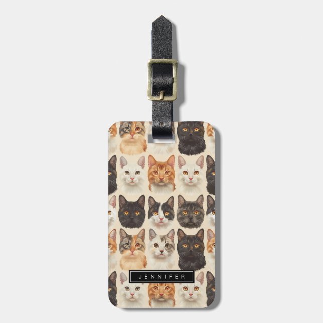 Niedliche Katzen Gepäckanhänger (Vorderseite vertikal)