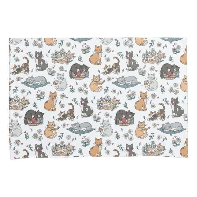 Niedliche Katzen Girls Kitten Kissen Case Set Kissenbezug (Vorderseite-Rechts)