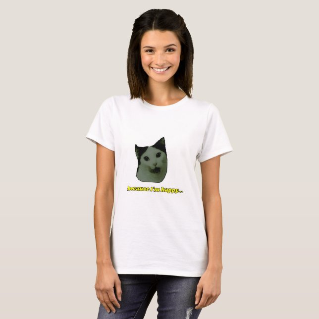 Niedliche Katzen-glücklicher Gesichts-T - Shirt (Vorne ganz)