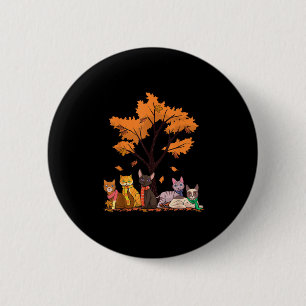 Niedliche Katzen Herbst Herbstsaison Ahornblätterb Button