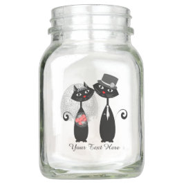 Niedliche Katzen Hipster Braut und Gräuel Purfect! Einmachglas