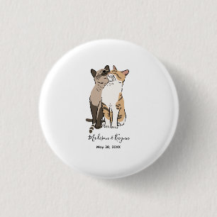 Niedliche Katzen Hochzeit Button