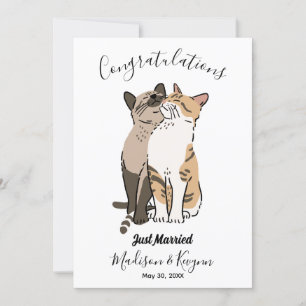 Niedliche Katzen Hochzeitskarte Einladung