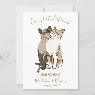Niedliche Katzen Hochzeitskarte Einladung